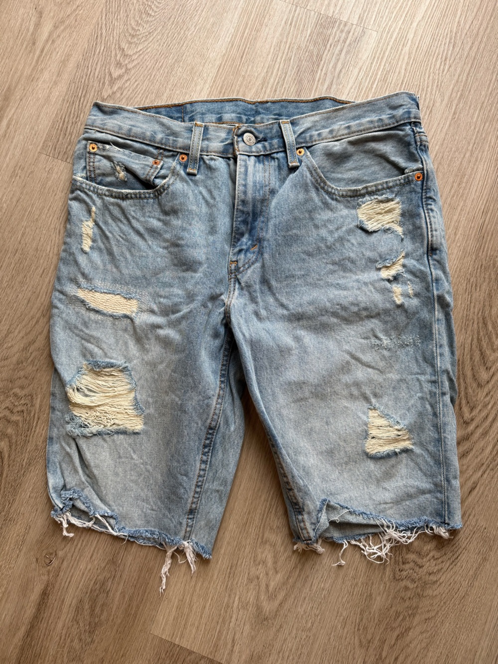 Levi’s Light Blue Distressed men’s shorts